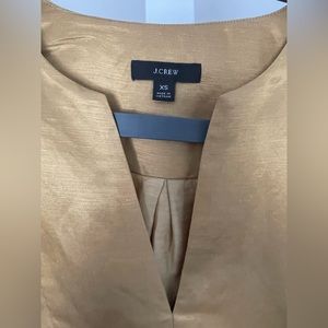 J Crew Medium Linen Blend V Neck Shift Dress Waist Tie Gold .worn once!!!